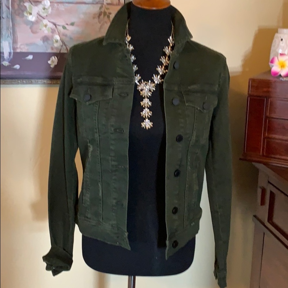 Articles of Society green distressed denim jacket